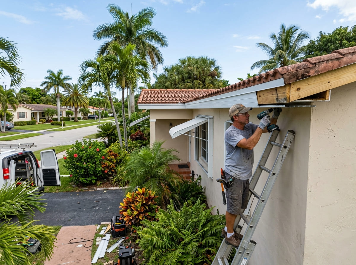 Soffit and fascia repair in North Miami, Florida