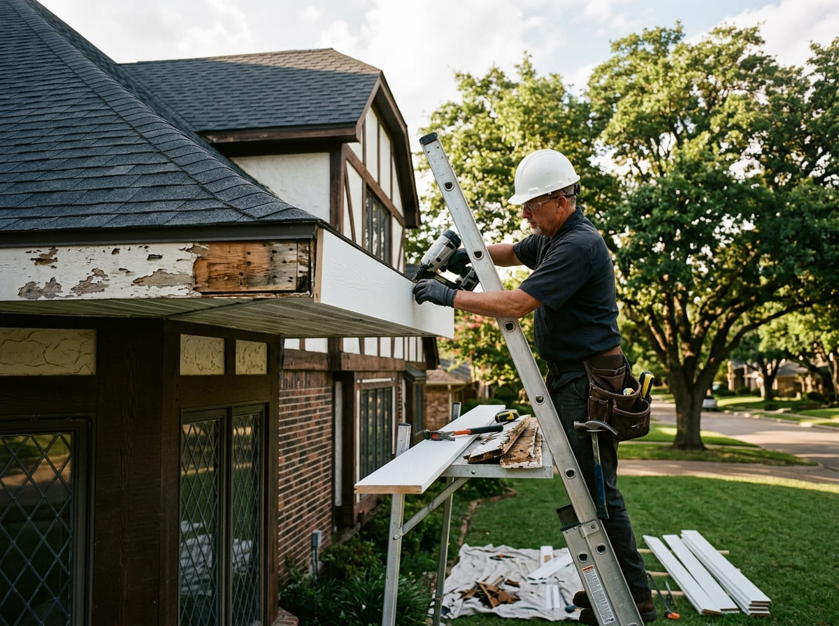 Soffit and fascia repair in Dallas, Texas